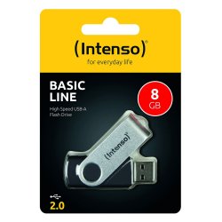 USB-minne INTENSO 3503460 8 GB Svart Svart/Silvrig 8 GB