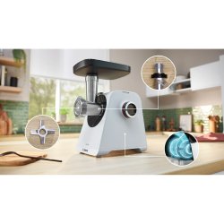 Ktthackare BOSCH MFWS420W Vit Svart Rostfritt stl