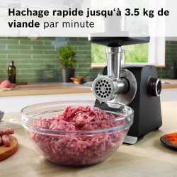 Kttkvarn BOSCH Serie 6 MFWS660B Svart Metall Rostfritt stl Pla