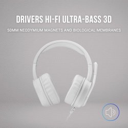 Hrlurar med mikrofon Gaming Mars Gaming MH320W LED RGB Stereo G
