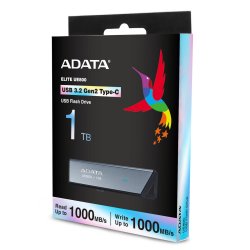 USB-minne Adata AELI-UE800-1T-CSG 1 TB Svart Silvrig