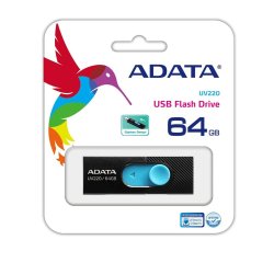 USB-minne Adata UV220 64 GB Svart/Bl