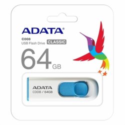 USB-minne Adata AC008-64G-RWE 64 GB Vit