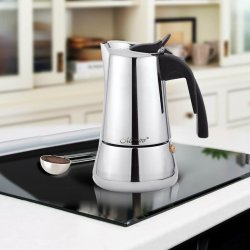 Italiensk Kaffepanna Feel Maestro MR-1660-6 Svart Silvrig Rostfr