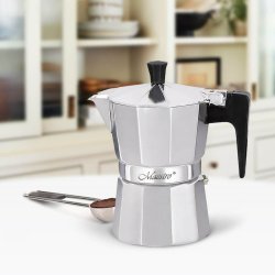 Italiensk Kaffepanna Feel Maestro MR-1666-3 Svart Silvrig Alumin