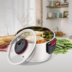 Gryta med lock Feel Maestro MR-3530-16 Svart Rd Stl Rostfritt