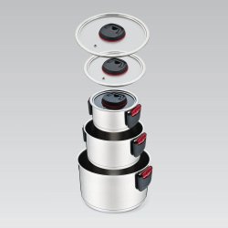 Gryta med lock Feel Maestro MR-3530-6 Svart Rd Stl Rostfritt s
