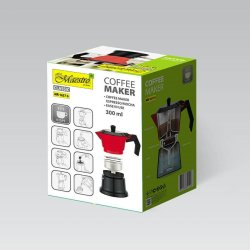 Italiensk Kaffepanna Feel Maestro MR-1657-6 Svart Rd Aluminium