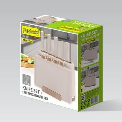 Set med kksknivar och hllare Feel Maestro MR-1412-BEIGE