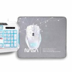 Tangentbord och Mus NASA ANDROMEDA4IN1-W Vit Multicolour Qwerty