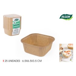 Set med Formar fr Bakverk Algon Papper 6,5 x 6,5 x 3,5 cm 25 De