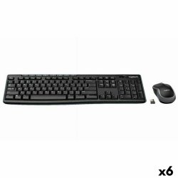 Tr�dl�st Tangentbord och Mus Logitech DESKTOP MK270 Svart Qwerty