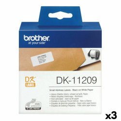 Etiketter till Skrivare Brother DK-11209 Svart/Vit 62 x 29 mm (3