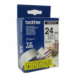 Laminerat Band till Etikettskrivare Brother TZ-251 Vit Svart Sva