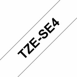 Laminerat Band till Etikettskrivare Brother TZE-SE4 Svart/Vit 18