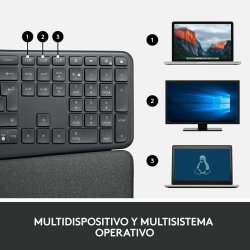 Tangentbord Logitech 920-010105 Svart Gr Grafit Qwerty Spanska