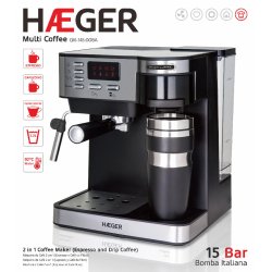 Manuell Espressobryggare Haeger Multicolour 1,2 L (Renoverade D)