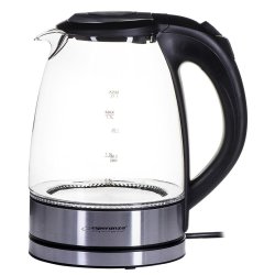 Vattenkokare Esperanza EKK012  Svart Glas Plast 2200 W 1,7 L
