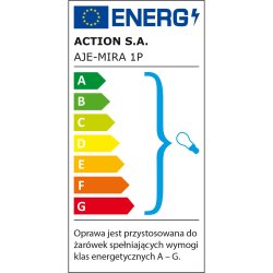 Vgglykta Activejet AJE-MIRA 1P Vit Silvrig Metall 40 W 23 x 21,