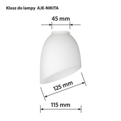 Lampskrm Activejet BENITA Vit Glas 26 x 12 x 12,5 cm