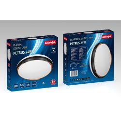 Taklampa Activejet AJE-PETRUS 24W Vit Svart Koppar 80 24 W (4000