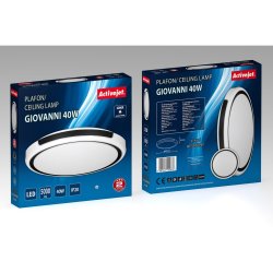 Taklampa Activejet AJE-GIOVANNI 40W Vit Svart 80 (4000 K)