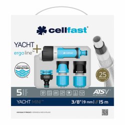Slang med tillbehörssats Cellfast Yacht Mini Ats PVC 15 m Ø 9 mm Slang med tillbehörssats Cellfast Yacht Mini Ats PVC 15 m Ø 9 mm