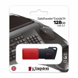 USB-minne Kingston Exodia M Nyckelkedja Rd Svart 128 GB