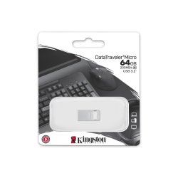 USB-minne Kingston DTMC3G2/64GB Nyckelkedja Silvrig Svart 64 GB