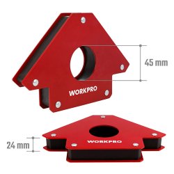 Magnetisk svetsvinkel Workpro 5" 12,5 cm