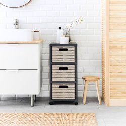 Bokhylla Rotho Country Vit Antracitgr Plast