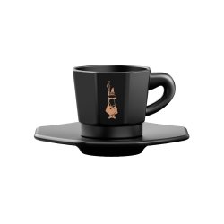 Set med kaffekoppar Bialetti 700000671 Svart Porslin 75 ml