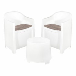 Set med bord och 2 ftljer IPAE Progarden Luna sluc06bg Vit Tr
