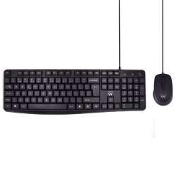 Tangentbord Ewent EW3007 Svart Qwerty Spanska