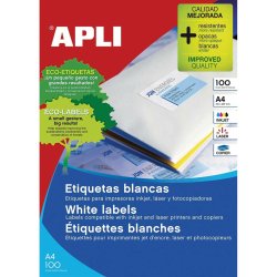 Sjlvhftande etiketter Apli 01263 Vit