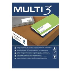 Sjlvhftande etiketter MULTI 3 Vit Rundad 500 Blad 99,1 x 34 mm