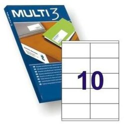 Sjlvhftande etiketter MULTI 3 Vit Upprtt 500 Blad 105 x 57 mm