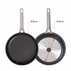 Stekpanna Valira 4667/25 Svart Svart/Silvrig Metall Rostfritt st