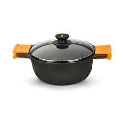 Kastrull med glaslock BRA A270332 8,3 L  32 cm Svart Metall Alu