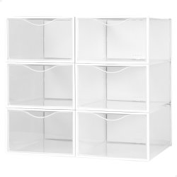 Stackable shoe box Max Home Vit 6 antal polypropen ABS 23 x 14,5