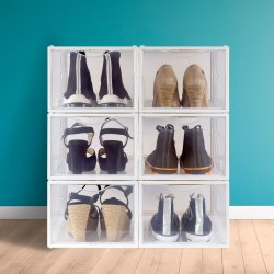 Stackable shoe box Max Home Vit 6 antal polypropen ABS 25 x 18,5