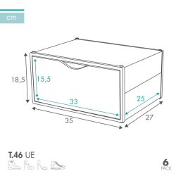 Stackable shoe box Max Home Vit 6 antal polypropen ABS 35 x 18,5