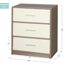 Nattduksbord Max Home Vit Gr 58 x 70 x 30 cm
