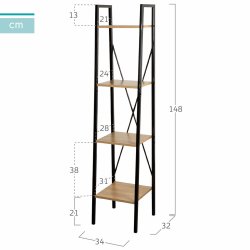 Bokhylla Max Home Stl Melamin spnskiva 34 x 148 x 32 cm