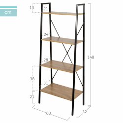 Bokhylla Max Home Stl Melamin spnskiva 60 x 148 x 32 cm