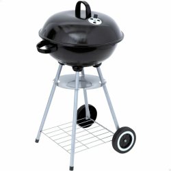 Kolgrill med hjul Aktive 46 cm Rund Svart Med lock