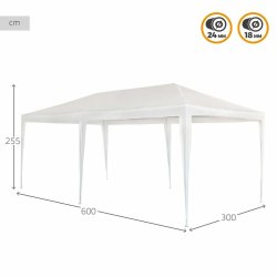 Gazebo Aktive Vit 300 x 600 cm Metall Plast