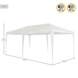 Gazebo Aktive 300 x 255 x 600 cm Metall Vit Plast