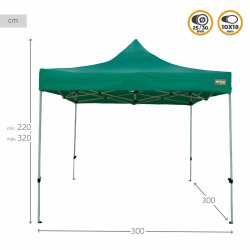 Gazebo Aktive 300 x 300 x 220 cm Gr�n Hopf�llbar Justerbar h�jd