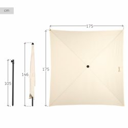 Paraply Aktive Beige 175 x 240 x 175 cm